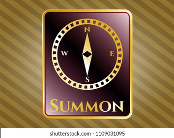   Shiny badge with compass icon and Summon text inside