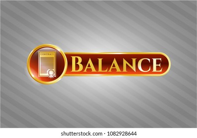   Shiny badge with contract icon and Balance text inside