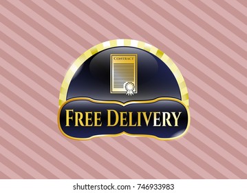  Shiny badge with contract icon and Free Delivery text inside