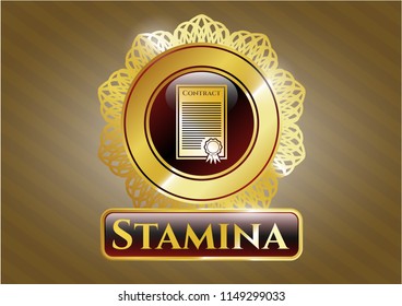  Shiny badge with contract icon and Stamina text inside