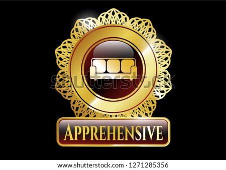  Shiny badge with couch icon and Apprehensive text inside