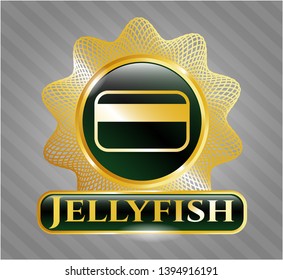  Shiny badge with credit card icon and Jellyfish text inside