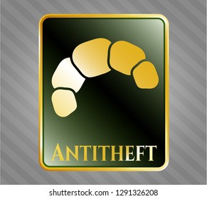  Shiny badge with croissant icon and Antitheft text inside
