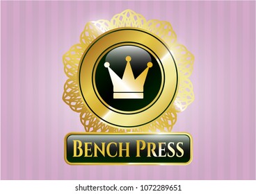   Shiny badge with crown icon and Bench Press text inside