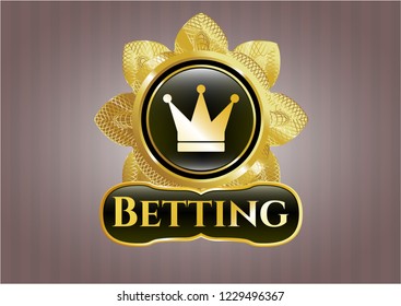  Shiny badge with crown icon and Betting text inside
