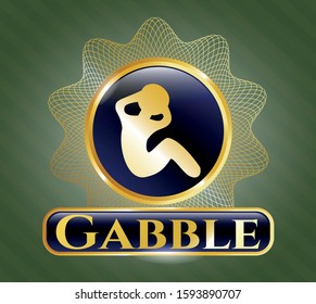  Shiny badge with crunch icon and Gabble text inside