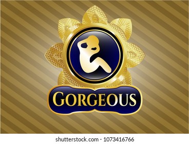   Shiny badge with crunch icon and Gorgeous text inside