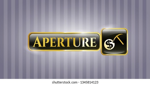  Shiny badge with cryptocurrency mining icon and Aperture text inside