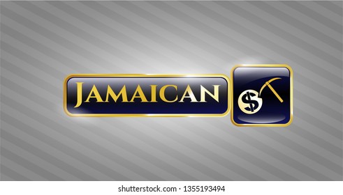  Shiny badge with cryptocurrency mining icon and Jamaican text inside