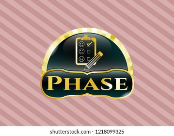  Shiny badge with customer feedback icon and Phase text inside