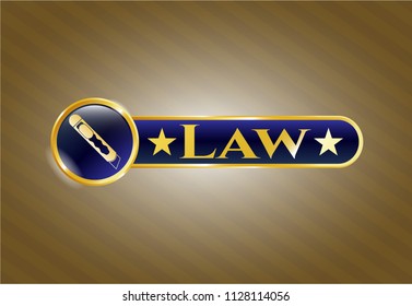  Shiny badge with cutter icon and Law text inside
