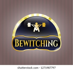  Shiny badge with deep squat icon and Bewitching text inside
