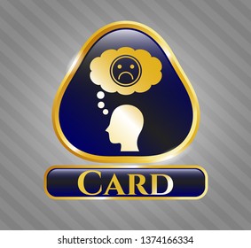  Shiny badge with depression icon and Card text inside