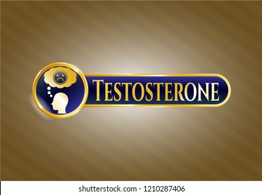  Shiny badge with depression icon and Testosterone text inside