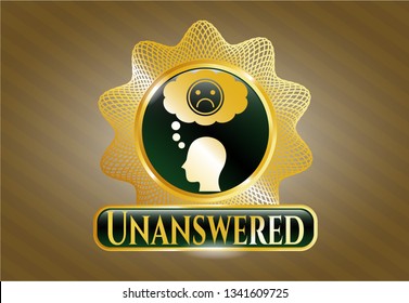  Shiny badge with depression icon and Unanswered text inside