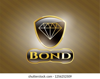  Shiny badge with diamond icon and Bond text inside
