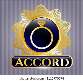   Shiny badge with diamond ring icon and Accord text inside