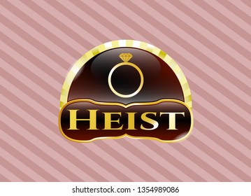  Shiny Badge With Diamond Ring Icon And Heist Text Inside