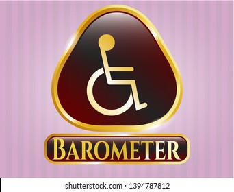  Shiny badge with disabled (wheelchair) icon and Barometer text inside