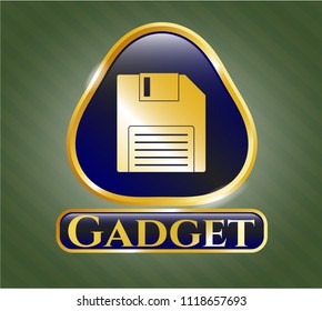  Shiny badge with diskette icon and Gadget text inside