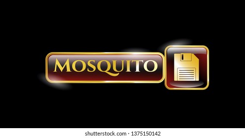  Shiny badge with diskette icon and Mosquito text inside