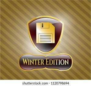 Shiny badge with diskette icon and Winter Edition text inside
