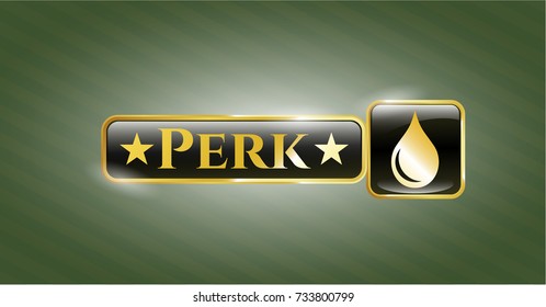  Shiny badge with drop icon and Perk text inside