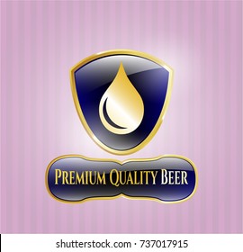  Shiny badge with drop icon and Premium Quality Beer text inside