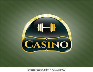  Shiny badge with dumbbell icon and Casino text inside
