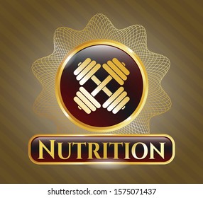  Shiny badge with dumbbell icon and Nutrition text inside