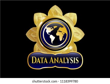  Shiny badge with earth icon and Data Analysis text inside