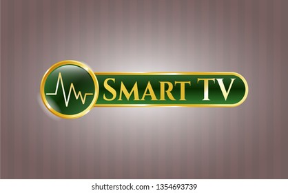  Shiny badge with electrocardiogram icon and Smart TV text inside