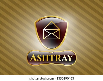  Shiny badge with envelope icon and Ashtray text inside