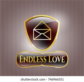  Shiny badge with envelope icon and Endless Love text inside