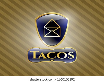  Shiny badge with envelope icon and Tacos text inside