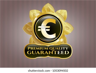  Shiny badge with euro icon and Premium Quality Guaranteed text inside