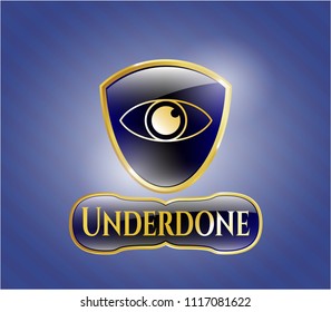  Shiny badge with eye icon and Underdone text inside