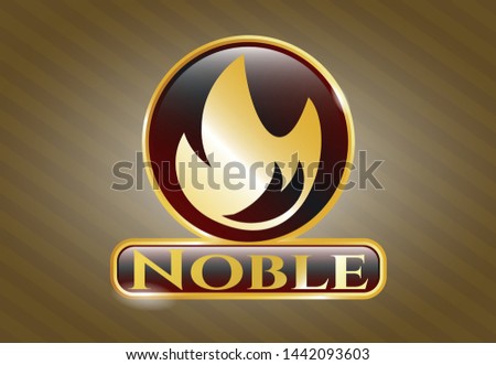  Shiny badge with fire icon and Noble text inside