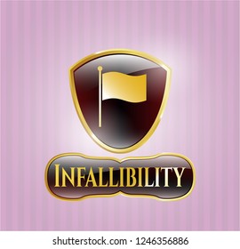  Shiny badge with flag icon and Infallibility text inside