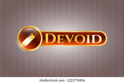  Shiny badge with flash drive icon and Devoid text inside