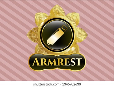  Shiny badge with flash drive icon and Armrest text inside