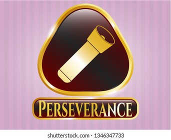  Shiny badge with flashlight icon and Perseverance text inside