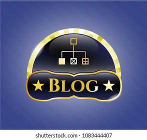  Shiny badge with flowchart icon and Blog text inside