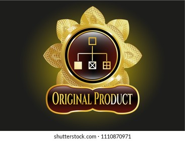   Shiny badge with flowchart icon and Original Product text inside