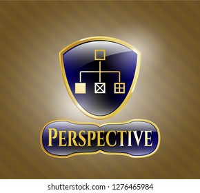  Shiny badge with flowchart icon and Perspective text inside