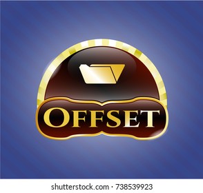  Shiny badge with folder icon and Offset text inside