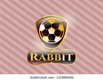  Shiny badge with football ball icon and Rabbit text inside