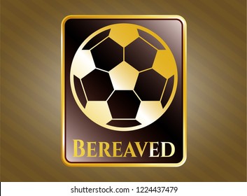  Shiny badge with football ball icon and Bereaved text inside