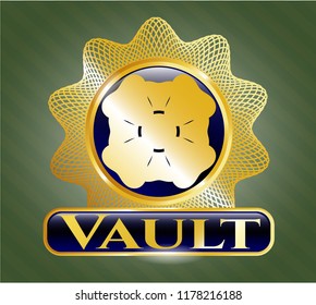  Shiny badge with four leaf clover icon and Vault text inside