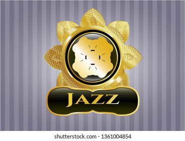  Shiny badge with four leaf clover icon and Jazz text inside